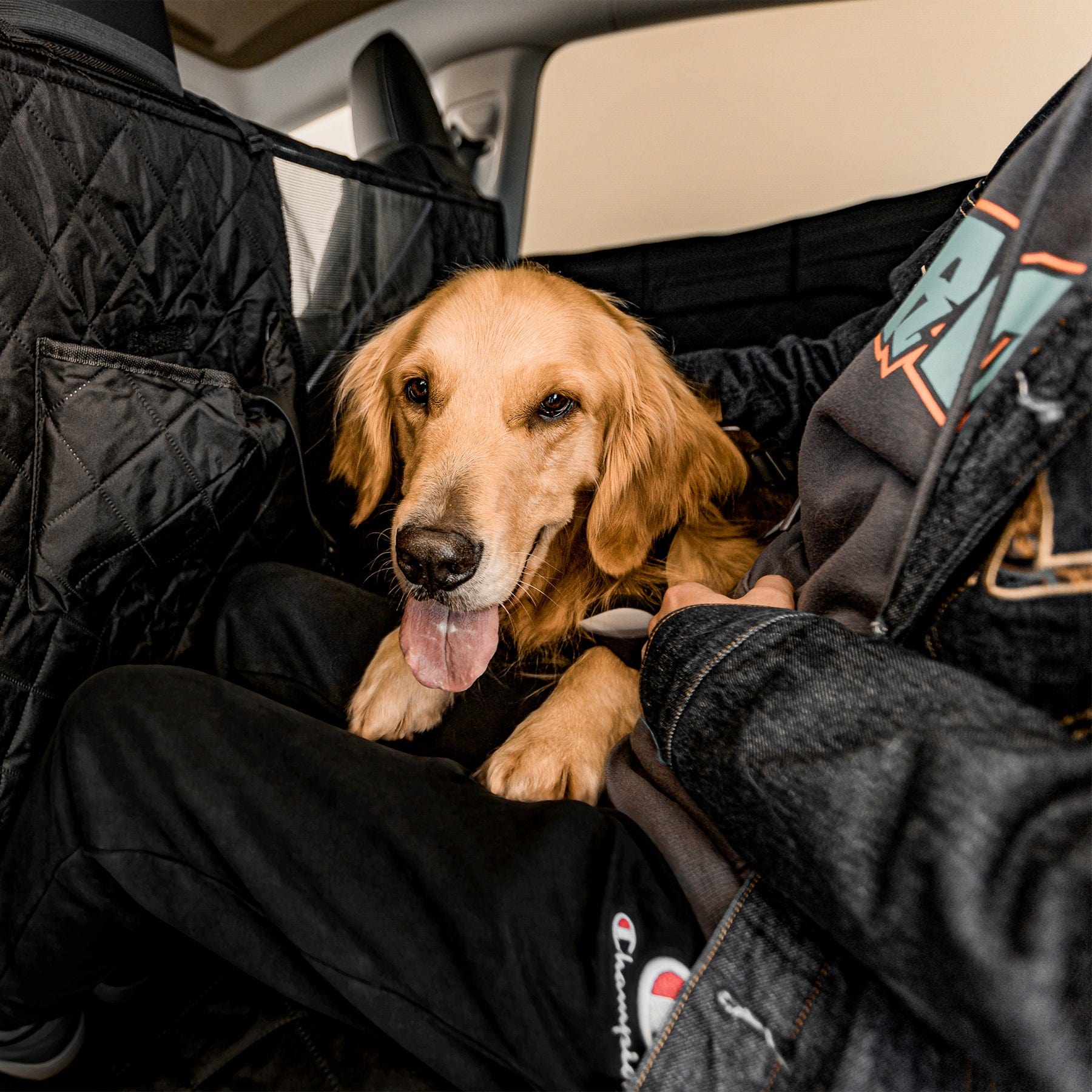 PETnSport Dog Car Seat Cover - Hammock Style Waterproof Cargo & Back S